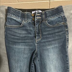 Vylette High Rise Blue Jeans with Subtle Fading